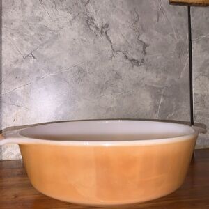 Vintage Anchor Hocking FireKing Irridescent Orange 1.5 qt Ceramic Baking Dish